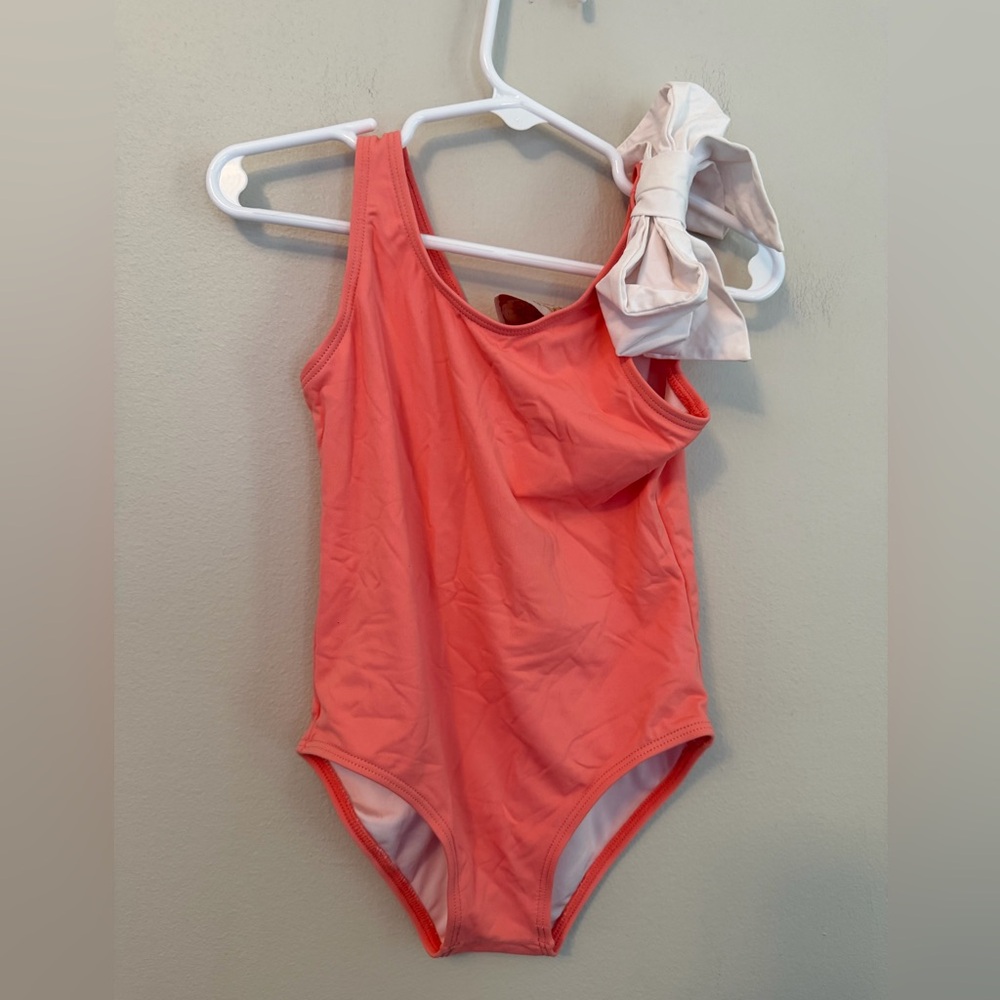 The Beaufort Bonnet Company Coral One-Piece Swimsuit with Bow